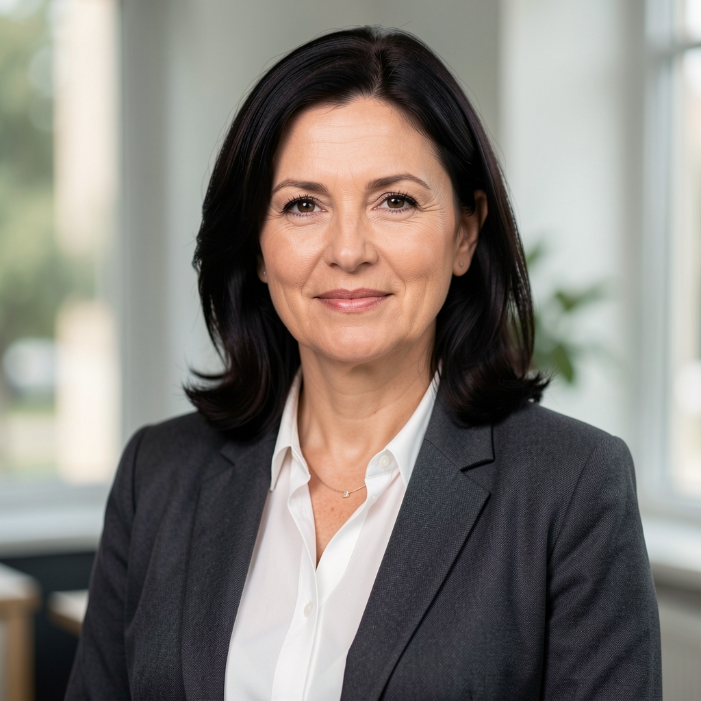 Helena Vukić, urednica portala Topical, žena srednje dobi s tamnom kosom, profesionalni portret u uredskom okruženju, samopouzdana i erudirana
